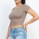 Short Sleeve Roundneck Crop Top