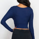 Ribbed Wrap Front Long Sleeve Top