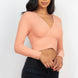 Ribbed Wrap Front Long Sleeve Top