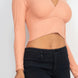 Ribbed Wrap Front Long Sleeve Top