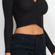Ribbed Wrap Front Long Sleeve Top