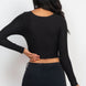 Ribbed Wrap Front Long Sleeve Top