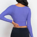 Ribbed Wrap Front Long Sleeve Top