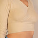 Ribbed Wrap Front Long Sleeve Top