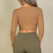 Ribbed Wrap Front Long Sleeve Top