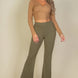 Ribbed Wrap Front Long Sleeve Top