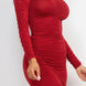 Ruched Long Sleeve Midi Dress