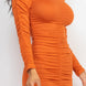 Ruched Long Sleeve Midi Dress