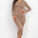 Ruched Long Sleeve Midi Dress