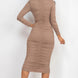 Ruched Long Sleeve Midi Dress