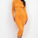 Ruched Long Sleeve Midi Dress