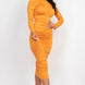 Ruched Long Sleeve Midi Dress