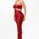 Metallic Rushed Halter Dress