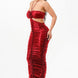 Metallic Rushed Halter Dress