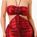 Metallic Rushed Halter Dress