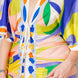 Front Ruched V-neck Midi Dress