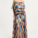Printed Ruffle Top And Pleated Skirt Set