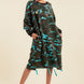Camouflage Printed Midi Dress With Rings