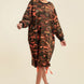 Camouflage Printed Midi Dress With Rings