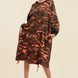 Camouflage Printed Midi Dress With Rings