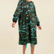 Camouflage Printed Midi Dress With Rings