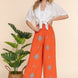 Wide Leg Border Print Woven Pants