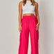 Linen Wide Leg Cargo Pants