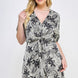 Plus Botanical Print Front Tie Dress