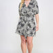 Plus Botanical Print Front Tie Dress