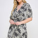 Plus Botanical Print Front Tie Dress