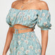 Floral Off Shoulder Sleeve Back Tie Top Skirt Set