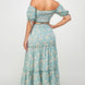 Floral Off Shoulder Sleeve Back Tie Top Skirt Set