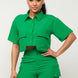 Front Button Down Side Pockets Top And Shorts Set