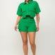 Front Button Down Side Pockets Top And Shorts Set