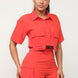 Front Button Down Side Pockets Top And Shorts Set