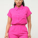 Button Down Pocket Loose Fit Top And Shorts Set