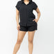 Button Down Pocket Loose Fit Top And Shorts Set