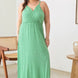 Plus Size Floral Print Warp Bust Leg Slit Maxi Dresses