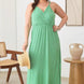 Plus Size Floral Print Warp Bust Leg Slit Maxi Dresses