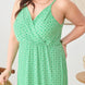 Plus Size Floral Print Warp Bust Leg Slit Maxi Dresses