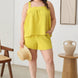 Plus Size Textured Top Elastic Waist Short Sets