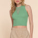 Sleeveless W/sheer Contrast Knit Top