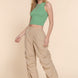 Sleeveless W/sheer Contrast Knit Top