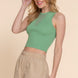 Sleeveless W/sheer Contrast Knit Top