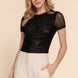 Short Slv 2-ply Mesh Knit Top