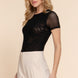 Short Slv 2-ply Mesh Knit Top