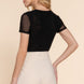 Short Slv 2-ply Mesh Knit Top