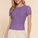 Short Slv 2-ply Mesh Knit Top