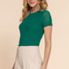 Short Slv 2-ply Mesh Knit Top