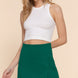 Side Zipper Slit Ponte Mini Skort